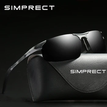 SIMPRECT Cadru PC Polarizat ochelari de Soare Barbati 2021 ochelari de Soare Retro Vintage Mirror Driver de Soare Ochelari Anti-orbire Moda Oculos