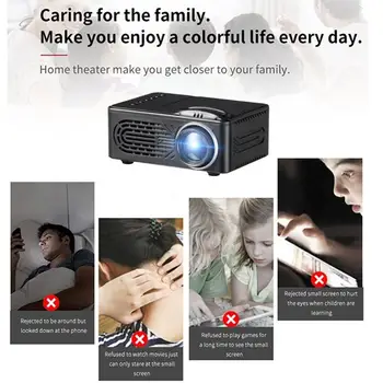 Cele mai noi 7500 Lumeni HD 1080P LED-uri Proiector Portabil 320x240 Rezoluție Multimedia Home Cinema, Movie Video Beamer Teatru