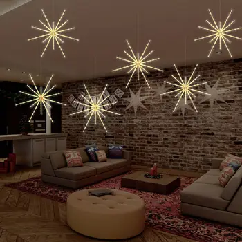 NOUL LED Lumini Șir Agățat Starburst Lampa DIY foc de Artificii lampioane Ghirlanda de Crăciun Festivalul de Decor de la Distanță luminite