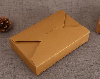 100buc/lot 19.5cmx12.5cmx4cm hârtie kraft cutie cadou tip plic kraft cutii de carton pachet pentru petrecerea de nunta invitații