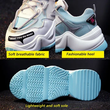 TUINANLE Indesata Adidasi Femei Toamna Platforma Femeie Pantofi Plus Dimensiune 35-43 Dantelă cu Ochiuri Adidasi Casual Iubitor Tata Negru Pantofi