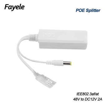Securitate IEEE802.3af/at Compatibil Gigabit 10/100 Mbps IPC POE Splitter 5.5*2.1 mm pentru CCTV, Camera IP de Securitate DC48V să DC12V2A 1A