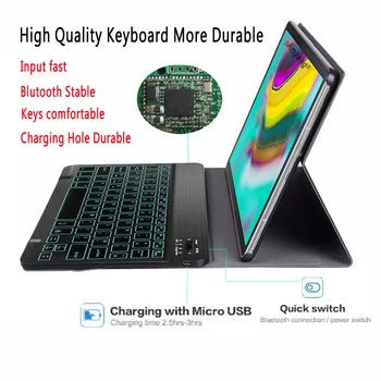 Iluminare din spate Caz de Tastatură Cu Mouse-ul Wireless Pentru Samsung Galaxy Tab 10.1 2019 2016 SM-T510 SM-T515 T580 T585 Soareci Acopera