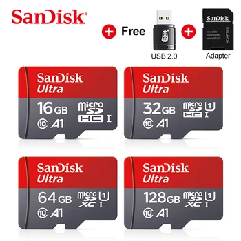 Original SanDisk A1 Card de Memorie de 64GB, 128GB 16GB Max Citi Viteza de 80 m/s Micro SD Card de Clasa 10 UHS-I 32GB Flash Card de Memorie Microsd