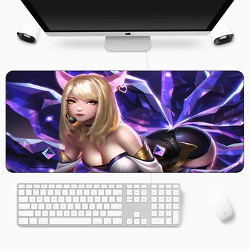 KDA Fata Personalizate, Mouse Pad Ahri Sexy SpeedGaming Tastatura Mousepad Cauciuc Laptop Non-Antiderapant XL Mare Otaku Moda Calculator Mat