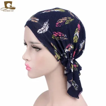 Noua moda Femei din bumbac Batic Eșarfă Pre Legat Chimioterapie Pălărie Beanie Turban articole pentru acoperirea capului pentru bolnavii de Cancer accesorii de par
