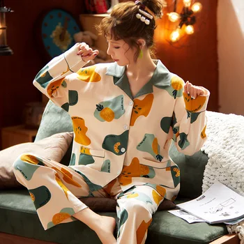NIGHTWA Femei Pijamale Pijamale Drăguț Fată Casual Lounge Purta Top Si Pantaloni de Pijamale de Bumbac Moale, o Pijama Set Casual Homewear Femeie