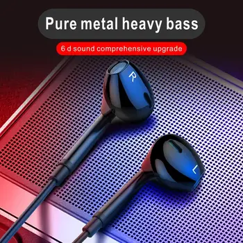 De 3,5 mm Căști 6D Casti HIFI Stereo Anulare a Zgomotului de Metale Grele Bass Cască Pentru Xiaomi Samsung Huawei iphone Onoare