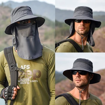 Multifuncțional În Aer Liber, Alpinism, Pescuit, Turism Refuz Soare Pescar Pălărie De Vară Pentru Bărbați Multifuncțional Găleată Pălărie De Soare Capac De Protecție
