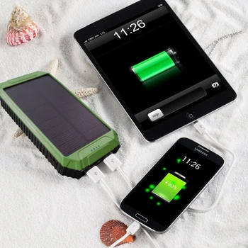 PowerGreen Li-polimer Baterie Bănci 10000mAh LED Solare Încărcător Extern Acumulatorul Telefonului Mobil cu Breloc Design