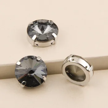 NYMR #1122 Toate Dimensiunile Black Diamond Rivoli Coase Pe de Cristal de Lux Pietre de Sticlă Punct de Sticla din Spate Strass Cu Setare Gheare