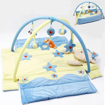 Moale Baby Play Mat cu suport Detașabil pat bell jucării muzicale Senzoriale formare Baby saltea de activitate pentru copii mat