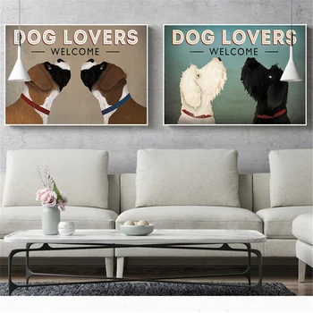 Vintage Postere si Printuri Iubitor de Câine Beagle Teckel Poze de Perete pentru Living Home Decor Panza Printuri de Arta de Perete Retro