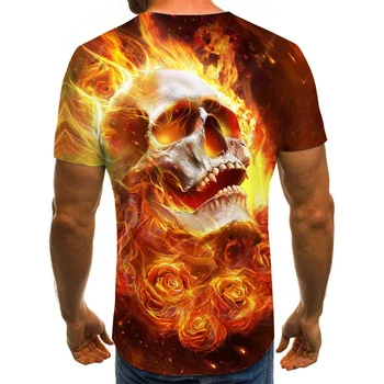 2020 nou de groază pentru bărbați T-shirt de vară de moda topuri craniu 3D demon tema T-shirt barbati O-tricou tricou plus dimensiune streetwear