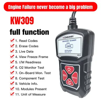 În 2020, cele mai Noi Profesionist Auto Cititor de Cod de Diagnosticare Instrumentul de Scanare KW309 OBD2 Scanner auto Check Engine Light Instrumente Mu