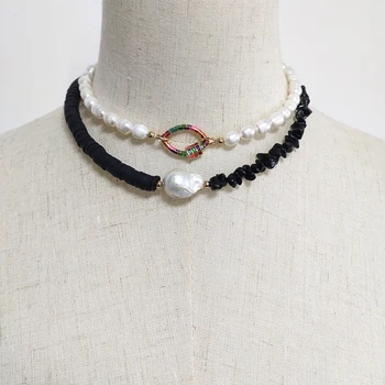 Classic 8mm, perle de apă dulce gât bijuterii perle colorate cu posibilitate de deschidere incuietoare colier doamnelor petrecere farmec cravată аксессуары