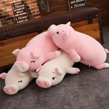 Minunat Moale în Jos Bumbac Porc Papusa de Plus Umplute Porc Roz Baby Doll Soft Perna Cadou pentru Prietena 1 buc 40-100CM