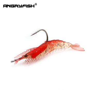 Angryfish Noi 6Pcs/Lot 60mm Moale de Pescuit, Momeli de Pescuit Creveți pentru Pescuit Worm Înot Momeli de Pescuit, Momeală Moale Atrage S008
