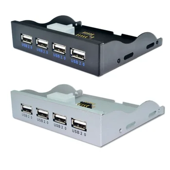 SP USB 2.0 pe Panoul Frontal 3.5 inch 20Pin la USB2.0 4-Port HUB Pentru PC Floppy Bay Aluminiu