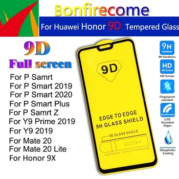 50Pcs 9D Complet Capacul din Sticla Temperata Pentru Huawei P Inteligente Z Plus Y9 Prim-2019 Ecran Protector Pentru Colega 20 Lite Onoare 9X Film