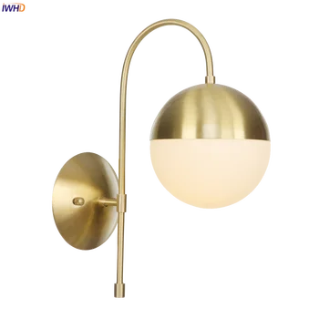 IWHD Stil Loft Lampă de Perete de Epocă Alături de Cafenea Baie de Lumină Oglindă Retro Pahar de Cupru LED-uri Lumina de Perete Sconces Wandlamp corp de Iluminat