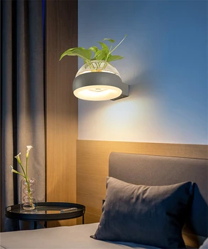 Creative Planta Lampă de Perete LED Sticla 12W Ghiveci Perete Corpuri de iluminat Camera de zi Restaurant Scara Culoar Tranșee de Perete Decor Acasă