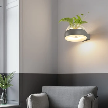 Creative Planta Lampă de Perete LED Sticla 12W Ghiveci Perete Corpuri de iluminat Camera de zi Restaurant Scara Culoar Tranșee de Perete Decor Acasă