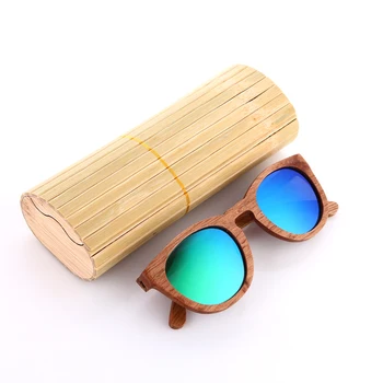 EZREAL Vară Stil Vintage ochelari de Soare Patrati Cu Bambus Oglindă Polarizat ochelari de soare din lemn de Călătorie Ochelari in Cutie de Lemn