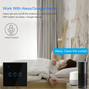 Viața inteligentă ewelink de lux WiFi cortina întrerupător pentru jaluzele perdele dormitor timer touch comutator lucra cu alexa google IFTTT