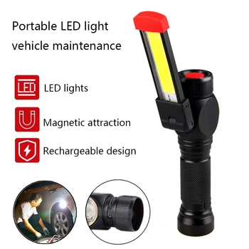 USB 18650 Felinar Portabil 7 Modul Reîncărcabilă LED Lumina de Lucru Pliere COB Lanternă de Urgență lampă de Camping Pentru Exterior/Interior