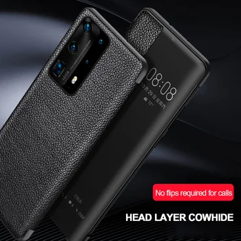 Pentru Huawei P40 Pro Smart Touch View din Piele Flip din Piele de Caz pentru Huawei P40 P30 P20 Mate 10 20 X Pro Trezesc de Caz Complet