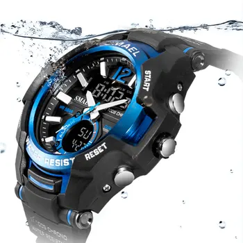 SMAEL 2021 Bărbați Ceasuri de Moda Sport Super Cool Cuarț Ceas Digital cu LED rezistent la apa 50M Ceas de mână pentru Bărbați Ceas Relogio Masculino