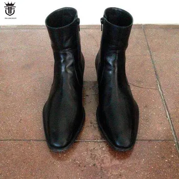 FR.LANCELOT 2020 Nouă bărbați din piele botine cu fermoar la Chelsea Cizme negre stil vechi Glezna Cizme de Moda pentru Bărbați pantofi de partid vintage