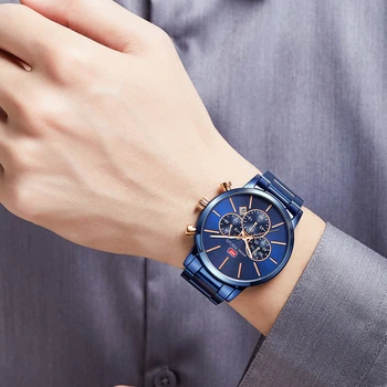 MINI FOCUS Moda Mens Ceasuri de Top de Brand de ceasuri de Lux pentru Bărbați din Oțel Inoxidabil rezistent la apa Cuarț Sport de sex Masculin Ceasuri Relogio Masculino