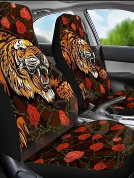 Scaun auto Acoperi Respirabil Pad de Protecție cu Tiger Printuri de Leopard Dimensiune Universală pentru Ingrijirea Masinii