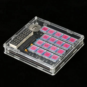 HOT-Diy Calculator Kit Digital Tub Calculator cu Transparent Caz Construit în Celule Buton Cr2032