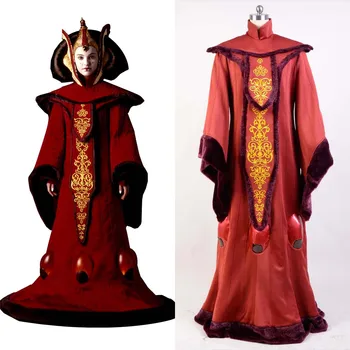 Cosplay Star Episode I The Phantom Menace Padme Amidala Costum Seturi Complete Uniformă Roșie De Halloween Cosplay Costum De Carnaval