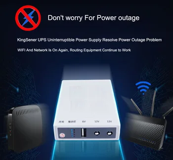 Kingsener Mini-Banca de Putere 5V 12V urgență baterie de rezervă 8800mAh ups de putere banca pentru Router Wifi și Mobile Multifuncționale UP