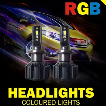 Fierbinte de Vânzare Mașină Multicolors DIY RGB Auto cu LED-uri Faruri Kituri H1 H7 H4, H8 HB3 HB4 881 H16 APP Control de la Distanță Bluetooth Lumina de Ceață
