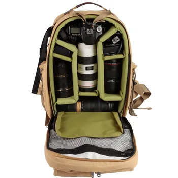 CAREELL C007 panza de bumbac sac de aparat de fotografiat digital profesional sac de aparat de fotografiat slr sac dublu-umăr rucsac de călătorie