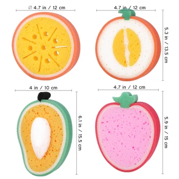 4buc Fructe Drăguț în Formă de Burete de Baie Pentru Corp Curățare Copil Minunat Corp Bureți Scrubere Duș Burete Pentru copii Copii
