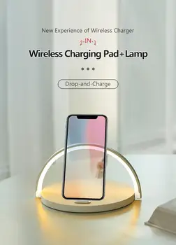 Rapid Încărcător Wireless Qi Lampă de Masă pentru iPhone 8 X XR XS 11 PRO Max Samsung S9 S10 + S8 Nota 10 9 Încărcare lumina de noapte Pad Stand