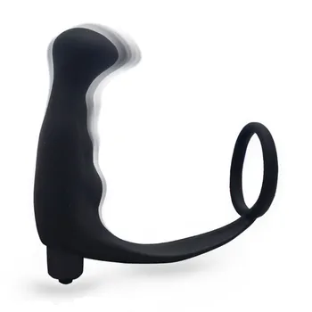 Silicon de sex Masculin Anal Margele Vibrator Vibrator cu Inel pe Penis Curea Pe Prostata Masaj Inel, Dop de Fund pentru Omul Adult Sex Anal Jucarii