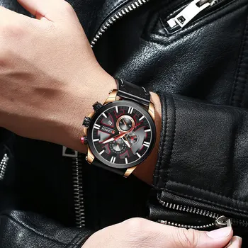 Noi CURREN de Lux Cronograf Ceas Sport Barbati Ceas din Piele Ceas de mână Moda Luminos Data Relogio Masculino Reloj Hombre
