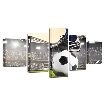 Decorațiuni interioare moderne Panza Pictura HD Printuri Noptiera de Fundal 5 Piese de Fotbal Arta de Perete Modular Imagini opera de Arta Poster