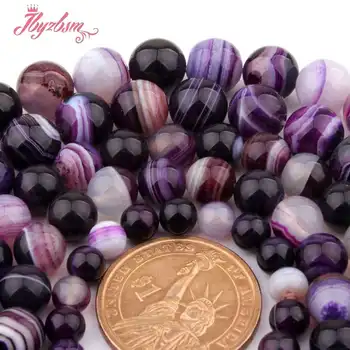 6,8,10,12 mm Neted Șirag de mărgele Rotunde Mingea Dungă Violet Agate Margele Piatra Pentru DIY Colier Bratari Bijuterii de Luare De 15