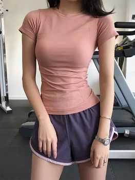 Femei fără Sudură Yoga Tricou iute Uscat Jersey Femeie Antrenament Topuri tricou Femei Exerciții Sportwear Tricou de alergat