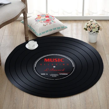 Miracille CD cu Muzică Modernă Rotund Covor Acasă Decorative Imprimate Rotund Zona Covoare Dormitor Salon de Covoraș Anti-alunecare