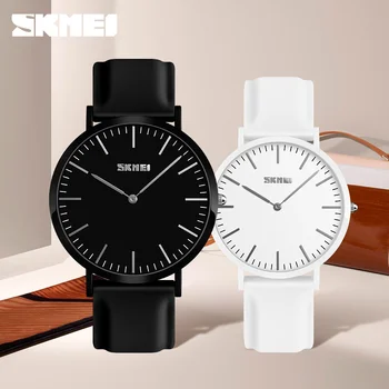 SKMEI Moda Simplu Cuplu Ceas de Lux Quartz Subțire Iubitor de Ceasuri pentru Femei și Bărbați Ceas Impermeabil Ceasuri reloj mujer