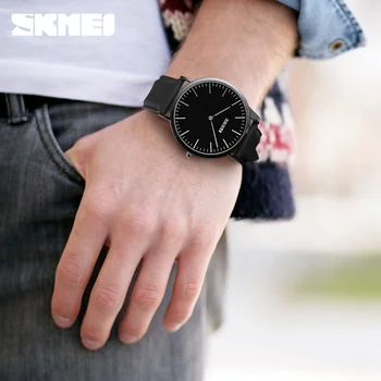 SKMEI Moda Simplu Cuplu Ceas de Lux Quartz Subțire Iubitor de Ceasuri pentru Femei și Bărbați Ceas Impermeabil Ceasuri reloj mujer